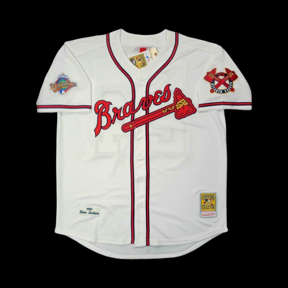 Deion Sanders Jersey Atlanta Braves 1992 World Series Throwback Stitched NEW🎁 - Picture 2 of 7